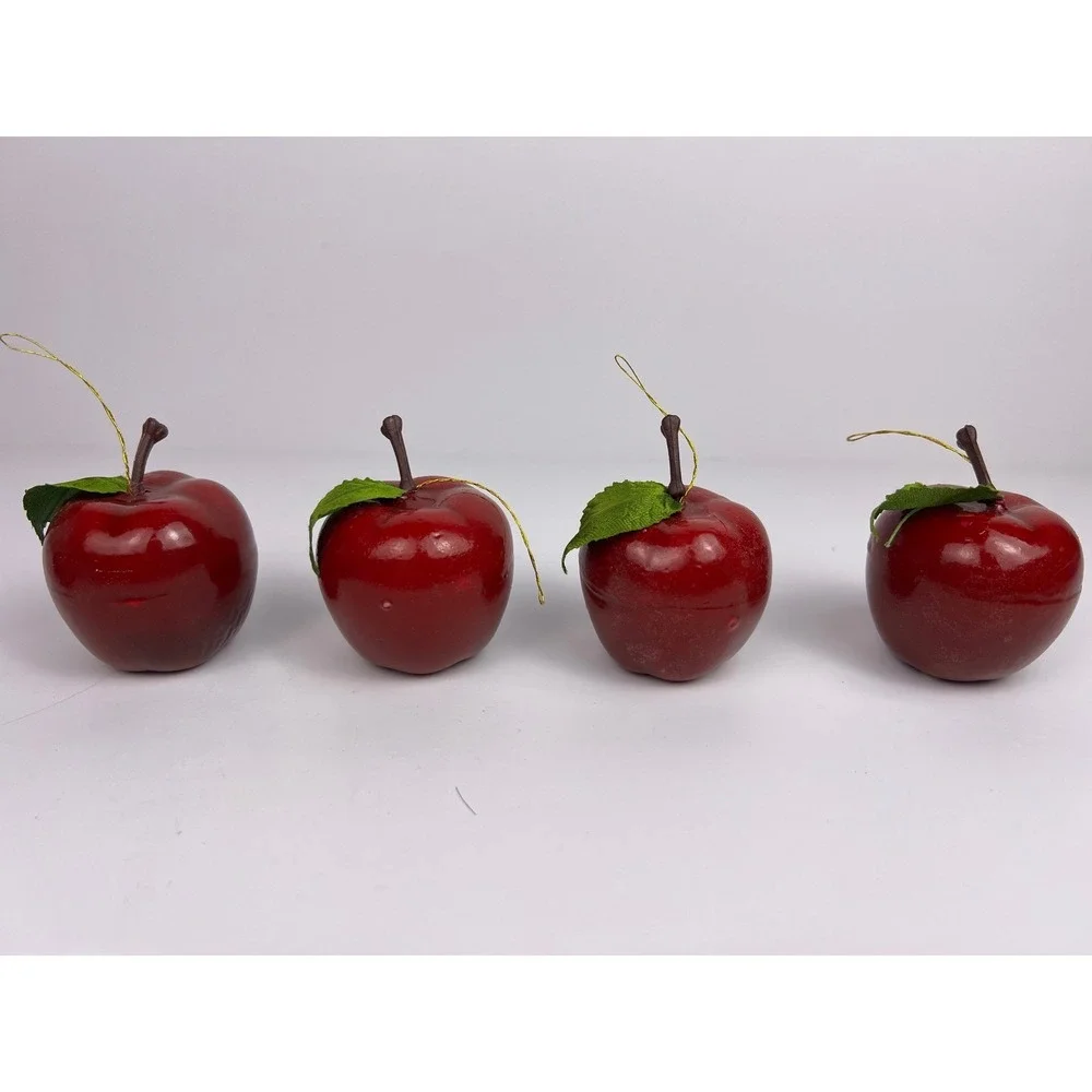Set of 8 Mini Red Decorative Apples‎ Realistic Faux Fruit Home Decor Accent